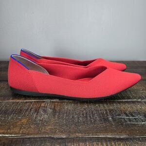 NEW Rothys The Point II Womens 8 Flats Slip On Ballet Shoes Red Blue